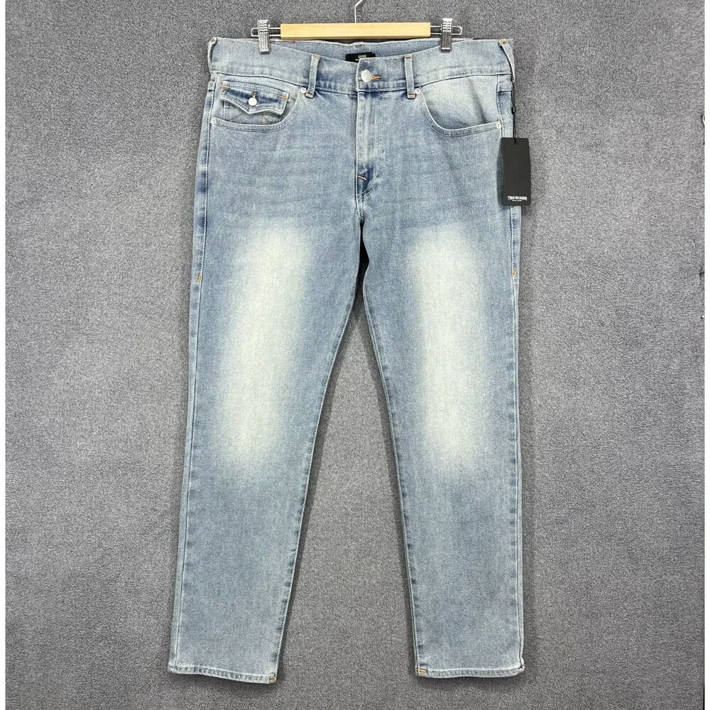 True‎ Religion Jeans Men's 36 Blue Geno Relaxed Slim Fit SN Flap